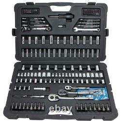 Mechanics Tool Set SAE & Metric (201-Piece) Repair Shop Home Carry Case Chrome