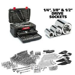 Mechanics Tool Set w Case 268-Piece Husky SAE Metric Sockets Wrenches Repair Kit