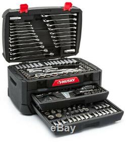 Mechanics Tool Set w Case 268-Piece Husky SAE Metric Sockets Wrenches Repair Kit