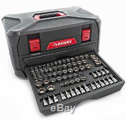 Mechanics Tool Set w Case 268-Piece Husky SAE Metric Sockets Wrenches Repair Kit