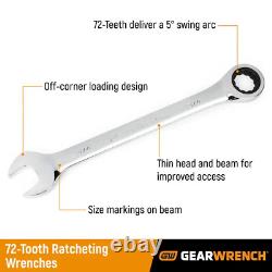 Metric 72-Tooth Reversible Combination Ratcheting Wrench Tool Set (16-Piece)