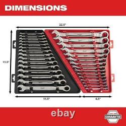 Metric Combination Ratcheting Wrench Mechanics Tool Set Tight Spaces 15 Piece
