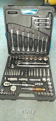 Metrinch 71 Piece Master Socket And Wrench Set 1/4 3/8 1/2 NICE