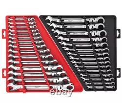 Milwaukee 144-Position Flex-Head Ratcheting Combination Wrench Set SAE + Metric
