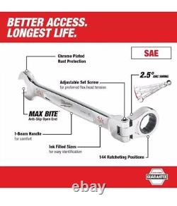 Milwaukee 144-Position Flex-Head Ratcheting Combination Wrench Set SAE + Metric