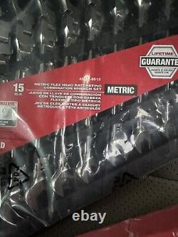 Milwaukee 144-Position Flex-Head Ratcheting Combination Wrench Set SAE + Metric