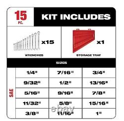 Milwaukee 15 Piece Ratcheting Combination Wrench Set SAE 48-22-9416