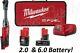 Milwaukee 2560-21 M12 Fuel 3/8 Drive Extended Ratchet Wrench With 2 Batteries