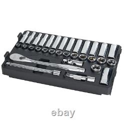 Milwaukee 3/8 in. Drive Metric Ratchet Socket Tool Set with PACKOUT Case 32pcs