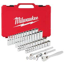 Milwaukee 48-22-9004 1/4-Inch Drive SAE and Metric Ratchet and Socket Set 50pc