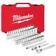 Milwaukee 48-22-9004 1/4-inch Drive Sae And Metric Ratchet And Socket Set 50pc