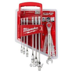 Milwaukee 48-22-9406 Durable SAE Ratcheting Combination Wrench Set 7pc