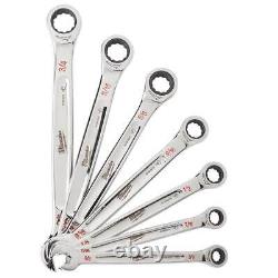 Milwaukee 48-22-9406 Durable SAE Ratcheting Combination Wrench Set 7pc