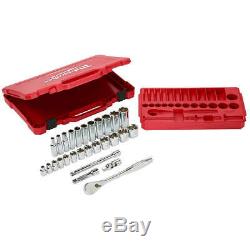 Milwaukee 48-22-9408 3/8-Inch Drive Durable SAE Ratchet and Socket Set- 28pc