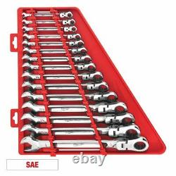 Milwaukee 48-22-9413 15-Piece SAE Flex-Head Ratching Combination Wrench Set