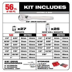 Milwaukee 48-22-9486 1/4-3/8 Ratchet Socket Set with PACKOUT Case 106pc