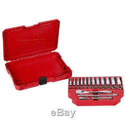 Milwaukee 48-22-9504 1/4-Inch Drive Durable Metric Ratchet and Socket Set 28pc