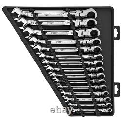 Milwaukee 48-22-9513 Flex Head Ratcheting Metric Combination Wrench Set 15 PC