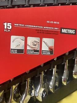 Milwaukee 48-22-9515 Metric Combination Wrench Set Silver (Pack of 15)