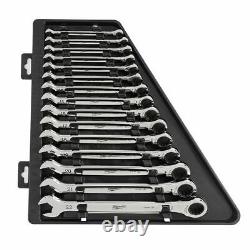 Milwaukee 48-22-9516 15pc Ratcheting Combination Wrench Set Metric New