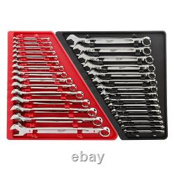 Milwaukee Combination Sae and Metric Mechanics Tool Set Open End Grip 30 Piece