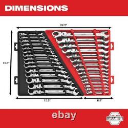 Milwaukee Flex Head Ratcheting Combination Wrench Set Metric 44 Position 15 Pcs