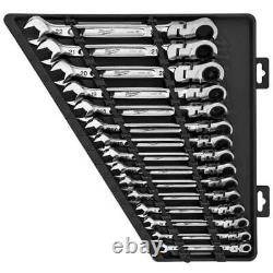 Milwaukee Max Bite Combo Metric Flex Head Combination Ratcheting Wrench Set 15pc