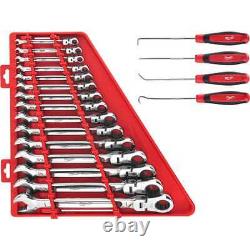 Milwaukee Ratcheting Combination Wrench Set SAE with Hook Pick Set (19-Piece)