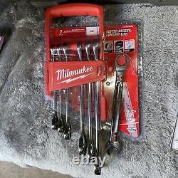 Milwaukee SAE Combination Ratcheting Wrench Mechanics Tool Set (7-Piece)