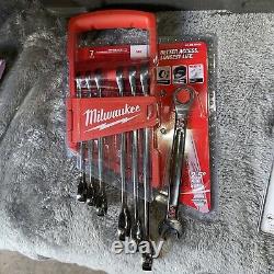 Milwaukee SAE Combination Ratcheting Wrench Mechanics Tool Set (7-Piece)