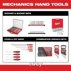 Milwaukee Wrench Mechanic Tool Set Combination Metric Angle Open-End (15-Piece)