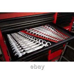 Milwaukee Wrench Mechanics Tool Set Open-End Ink-Filled Size Label (15-Piece)