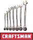 New Craftsman 7 Pc Piece Ratcheting Wrench Set Polished Metric Mm