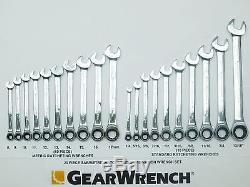 NEW GEARWRENCH 20 pc PIECE SAE STANDARD & METRIC RATCHETING WRENCH SET with 13/16