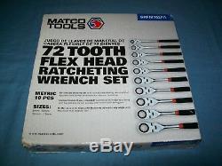 NEW MATCO Tools SRFM102PA 8 to 19 mm 72-tooth Flex Head Ratchet Wrench Set