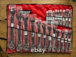 NEW Proto JSCVM-22S Metric 22 Piece Ratcheting Spline Combination Wrench Set NEW