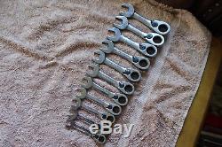 NEW Snap On Blue Point 11pc METRIC STUBBY RATCHETING WRENCH SET 9MM TO 19MM