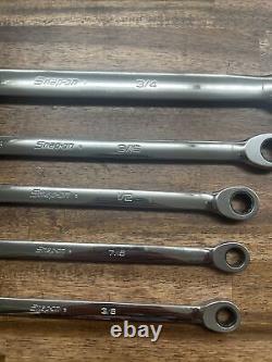 NEW Snap On Tools XDHR705 5 pc 12-Point SAE Ratcheting Box Wrench Set FREE SHIP