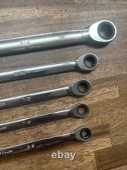 NEW Snap On Tools XDHR705 5 pc 12-Point SAE Ratcheting Box Wrench Set FREE SHIP