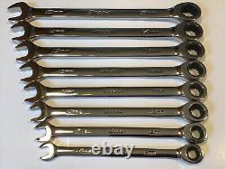 NEW Snap-on 8Pc 12Pt Metric Flank Drive Ratcheting Wrench Set8-15MMFREE SHIP