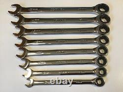 NEW Snap-on 8Pc 12Pt Metric Flank Drive Ratcheting Wrench Set8-15MMFREE SHIP