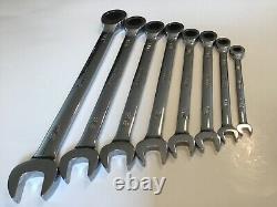 NEW Snap-on 8Pc 12Pt SAE Flank Drive Ratcheting Wrench Set1/4-3/4FREE SHIP