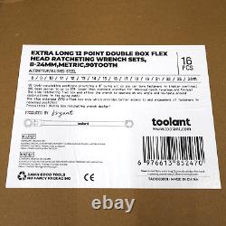 NIB Ratcheting Wrench Set Flex Head Set of 16 Metric 8mm 24mm Extra Long