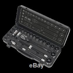 New! AK7972 Sealey PREMIER BLACK Socket Set 28pc 1/2 Sq 6pt WallDrive Metric