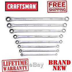 New CRAFTSMAN 8pc Piece XL Extra Large INCH SAE Ratcheting WRENCH SET Standard