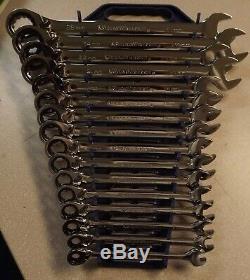 New GearWrench 16 Pc 8-25mm Combination Ratcheting Wrench Set