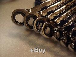 New GearWrench 16 Pc 8-25mm Combination Ratcheting Wrench Set