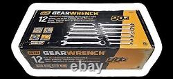 New Gearwrench 12Pc 90T Metric Combo Ratcheting Wrench Set 86927