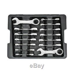 New! Gearwrench 14pc Stubby Ratcheting Combo Wrench Set SAE & Metric #85206