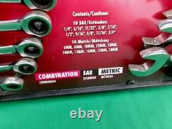 New Gearwrench 35720 Ratcheting Combination Wrench Set(20 Pieces) Sae / Metric